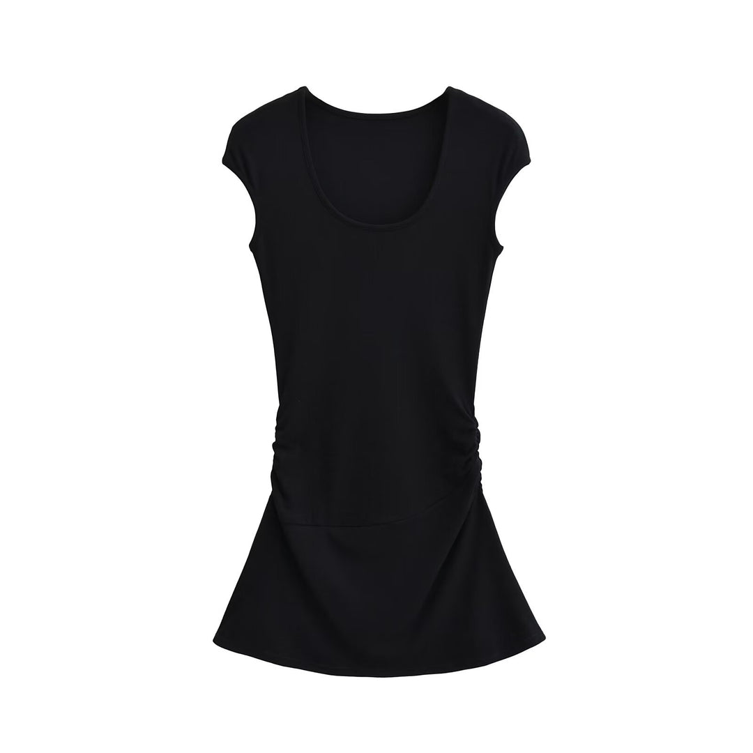 Damen elegantes Jersey-Kleid mit Raffung R&B
