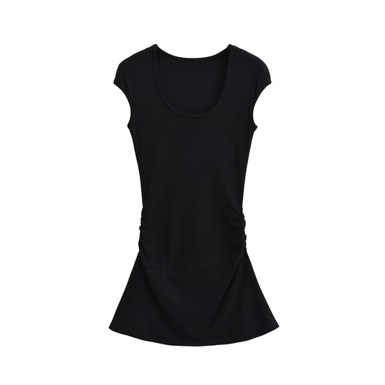 Damen elegantes Jersey-Kleid mit Raffung R&B