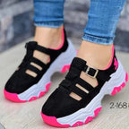 Damen Sportliche Sneaker mit verstellbarem Riemen und rutschfester Profilsohle R&B