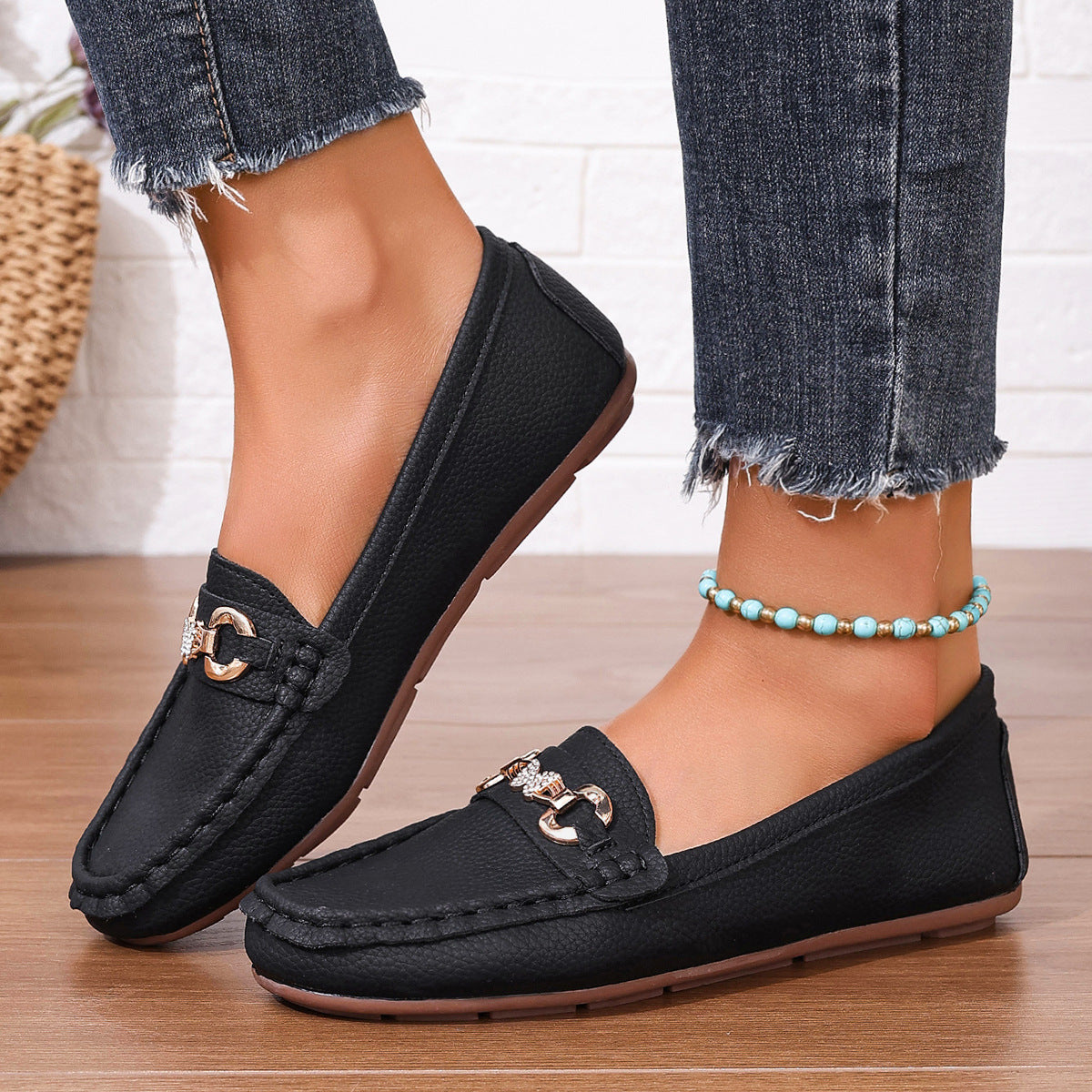 Damen Mokassins mit stylischem Schnallen-Detail R&B