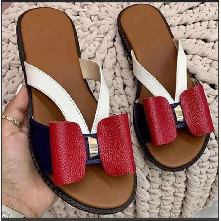 Damen Sandalen mit schickem Schleifen-Design und bequemer Sohle