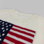 Damen Strickpullover mit amerikanischem Flaggenmotiv R&B