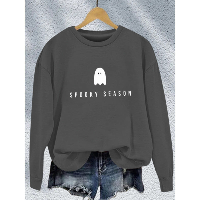 Damen Sweatshirt mit lässigem Gruselmotiv und weichem Innenfleece R&B