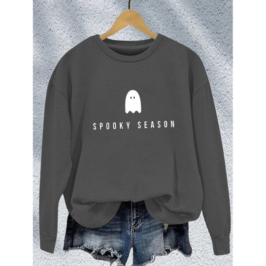 Damen Sweatshirt mit lässigem Gruselmotiv und weichem Innenfleece R&B