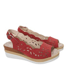 Damen Sandalen mit floralem Schnitt und bequemem Plateau