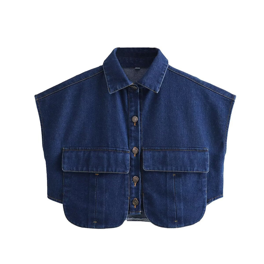 Damen ärmellose Utility-Bluse mit Taschen R&B