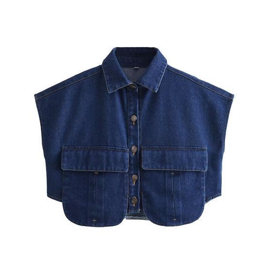 Damen ärmellose Utility-Bluse mit Taschen R&B
