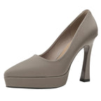Damen Elegante Plateau-Pumps mit transparenter Absatzgestaltung