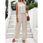 Damen Lässiger Jumpsuit mit elegantem Rückenausschnitt und weitem Bein R&B