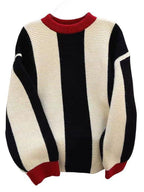 Damen Oversized Strickpullover mit strukturiertem Streifenmuster R&B