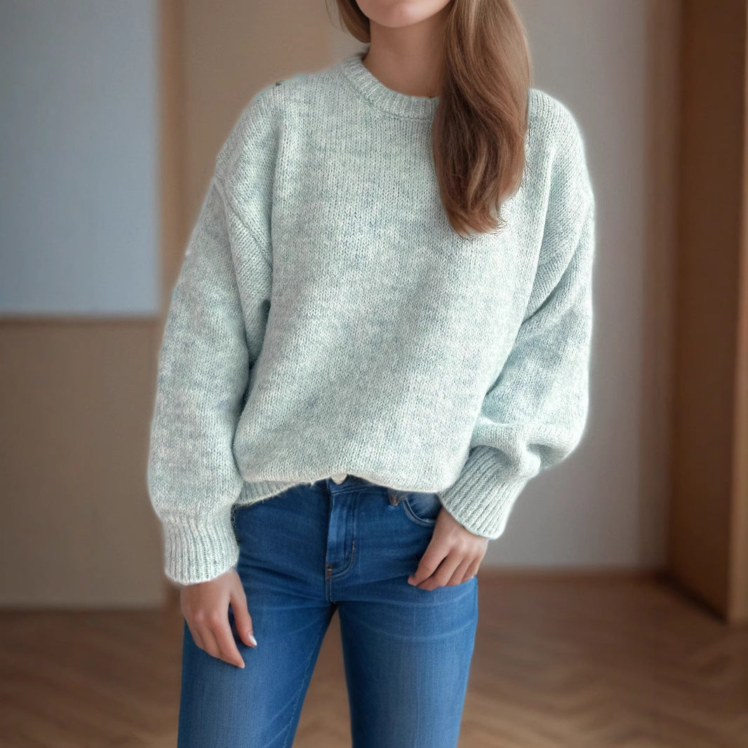 Damen lässiger Oversize-Pullover mit strukturiertem Maschenmuster R&B