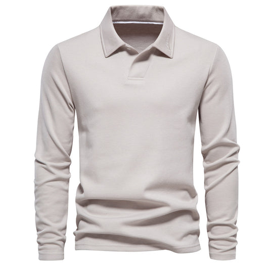 Herren langärmliges Polo-Shirt mit eleganter Knopfleiste und sportlichem Schnitt R&B