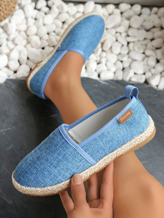 Damen bequeme Slip-Ons mit jute Details R&B