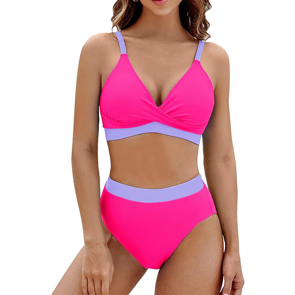 Damen Bikini-Set mit innovativem Wickeloberteil und hohem Taillenbund R&B