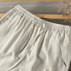 Damen Locker geschnittene Leinenhose mit elastischem Bund R&B