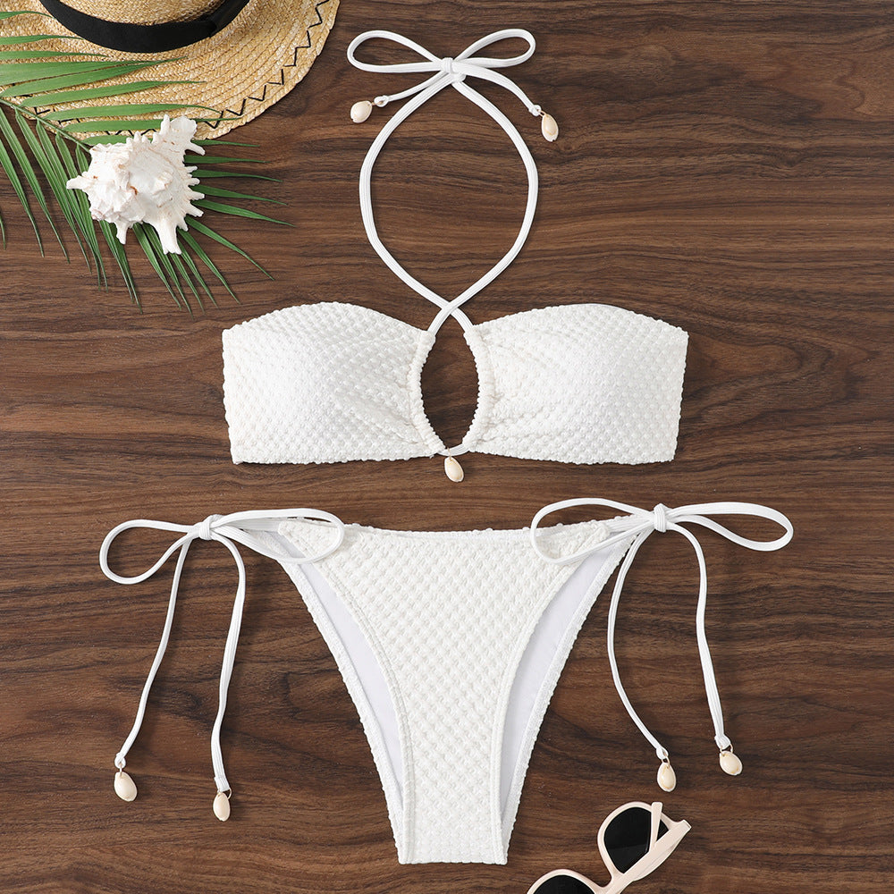 Damen Bandeau-Bikini mit exquisiten Schleifen und Cut-Out-Detail R&B