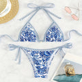 Damen Triangel-Bikini mit floralem Druck und raffinierten Bindändern