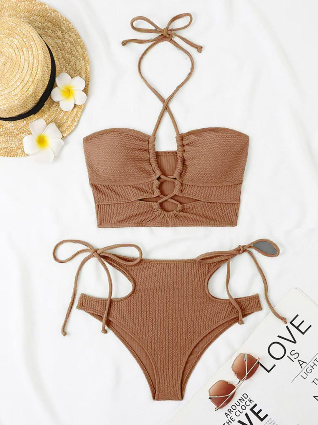 Damen Bikini-Set mit raffiniertem Cut-Out und hohem Taillenschnitt R&B