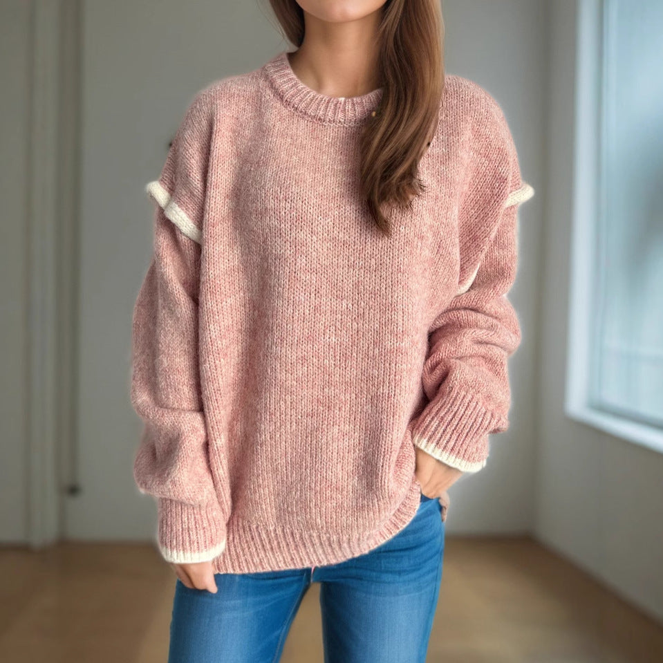 Damen Grobstrickpullover mit lässigem Schnitt und strukturiertem Design R&B