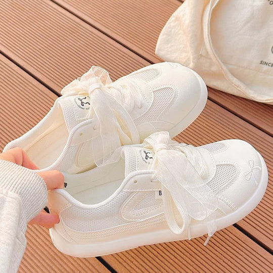 Damen Sportliche Sneaker mit atmungsaktivem Mesh-Obermaterial und dekorativen Schleifen R&B