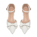 Damen elegante Slingback-Pumps mit strassverzierten Schleifen R&B
