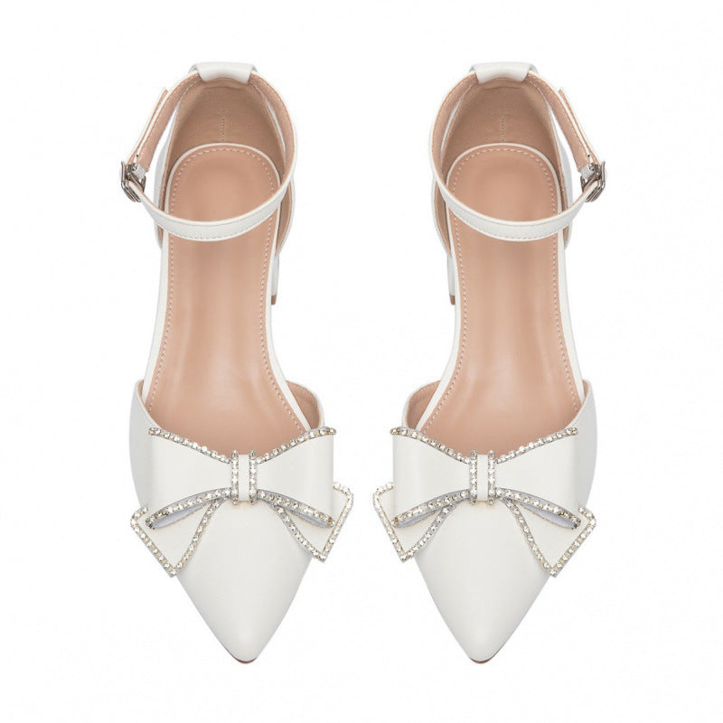 Damen elegante Slingback-Pumps mit strassverzierten Schleifen R&B