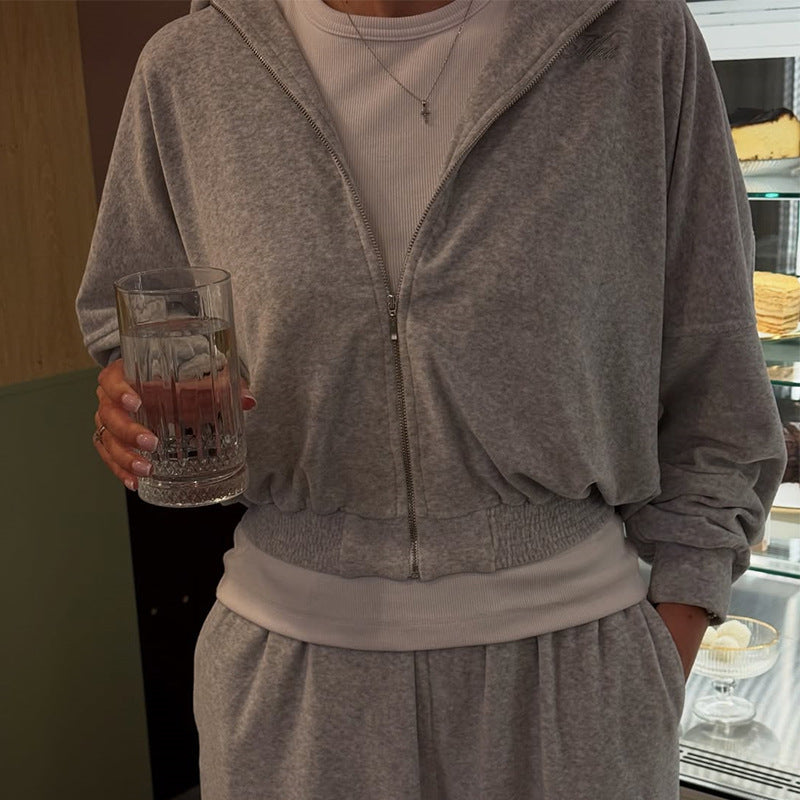 Damen lässiger Jogginganzug mit Kapuze R&B