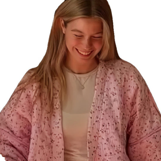 Damen Leichte Übergangsjacke mit floralen Mustern und voluminösen Ärmeln R&B