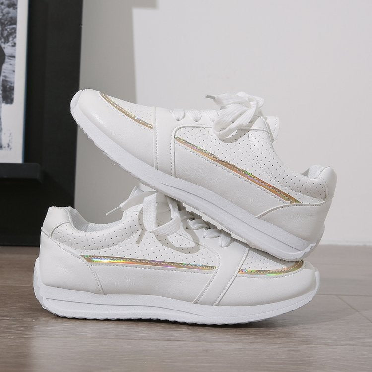 Damen modische und atmungsaktive Sport-Sneaker mit perforiertem Obermaterial und reflektierenden Akzenten R&B
