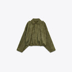 Damen Weiche Veloursjacke mit elastischem Saum und lässigem Schnitt