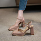 Damen Slingback-Pumps mit elegantem Plateau und komfortablem Blockabsatz