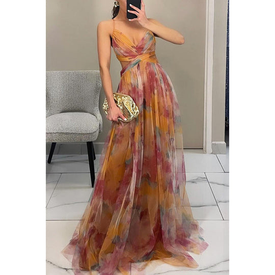 Damen Elegantes Maxikleid mit raffinierten Cut-Out-Details und fließendem Design R&B