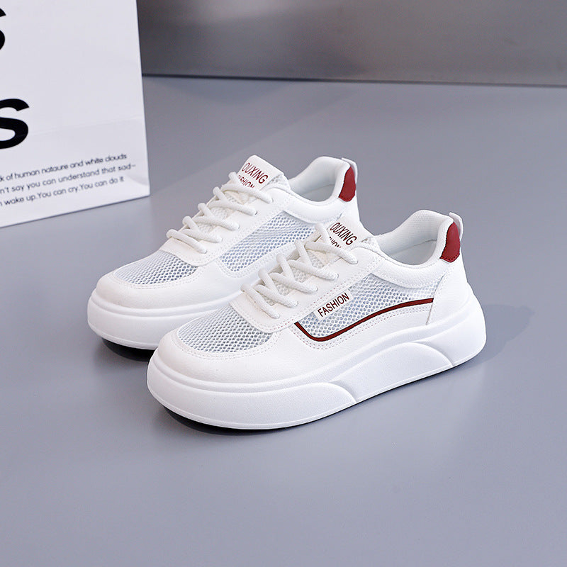 Damen modische Sneakers mit atmungsaktiven Mesh-Einsätzen und hoher Laufsohle R&B