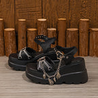 Damen Plattformsandalen mit modischen Charms und stabiler Sohle R&B