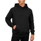 Herren nan Sweatstoff Kapuzenpullover mit Raglanärmeln, Kängurutasche und verstärktem Saum R&B