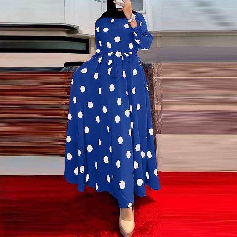 Damen Maxikleid mit auffälligem Polka-Dot-Muster R&B