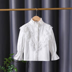 Mädchen Rüschenbluse mit eleganten Spitzenakzenten R&B