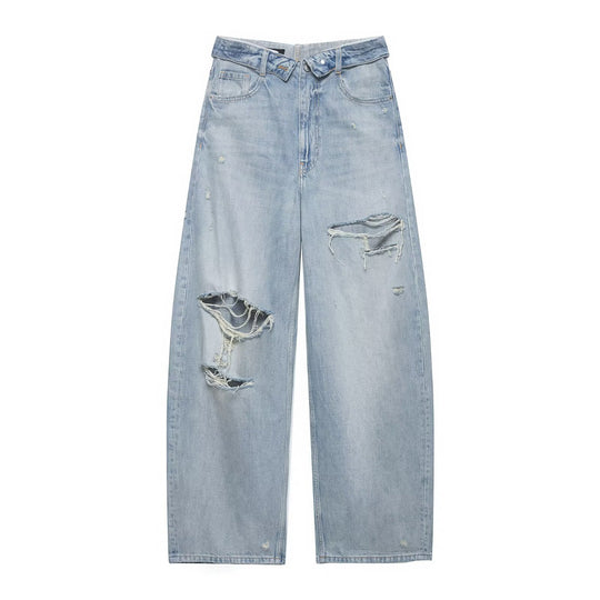 Damen Destroyed Jeans im lässigen Baggy-Stil R&B