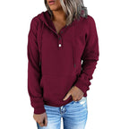 Damen Kapuzenpullover mit Knopfdetails und weichem Fleece-Material R&B