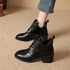 Damen Modische Schnür-Stiefeletten mit elegantem Blockabsatz