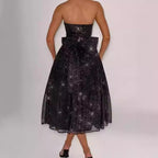 Damen Elegantes strapless Cocktailkleid mit gerafftem Oberteil und A-Linie R&B