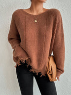 Damen Baumwollpullover mit lässigem Oversized-Schnitt R&B