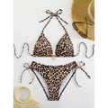 Damen Triangel-Bikini mit modischem Tierdruck und stufenlos verstellbaren Trägern R&B