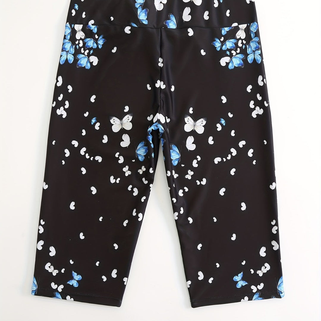Damen Sportliche Badeshorts mit Blumendesign R&B