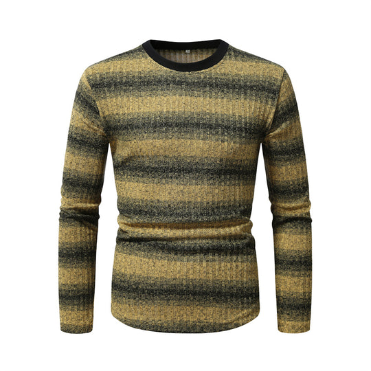 Herren Langarmshirt aus strukturiertem Material mit modischem Streifenmuster R&B