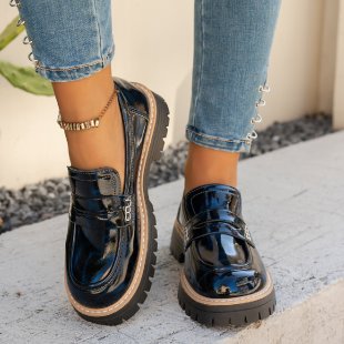 Damen Modische Loafers mit komfortablem Plateau und eleganter Sohle R&B