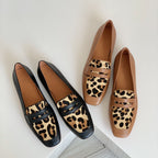 Damen Mokassin-Schuhe mit Leopardenmuster und elegantem Schnitt