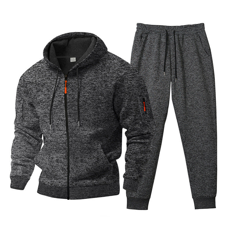 Herren sportives Freizeit-Set mit strukturiertem Hoodie und bequemen Jogginghosen R&B