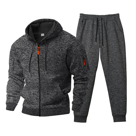Herren sportives Freizeit-Set mit strukturiertem Hoodie und bequemen Jogginghosen R&B