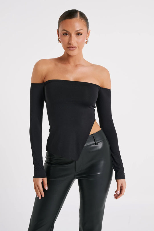 Damen Off-Shoulder Langarmtop R&B